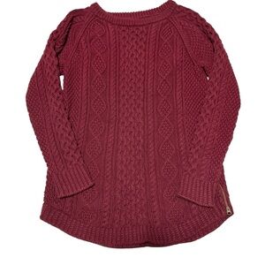 LL Bean Signature Women's Cable Knit Sweater 100% Cotton size medium